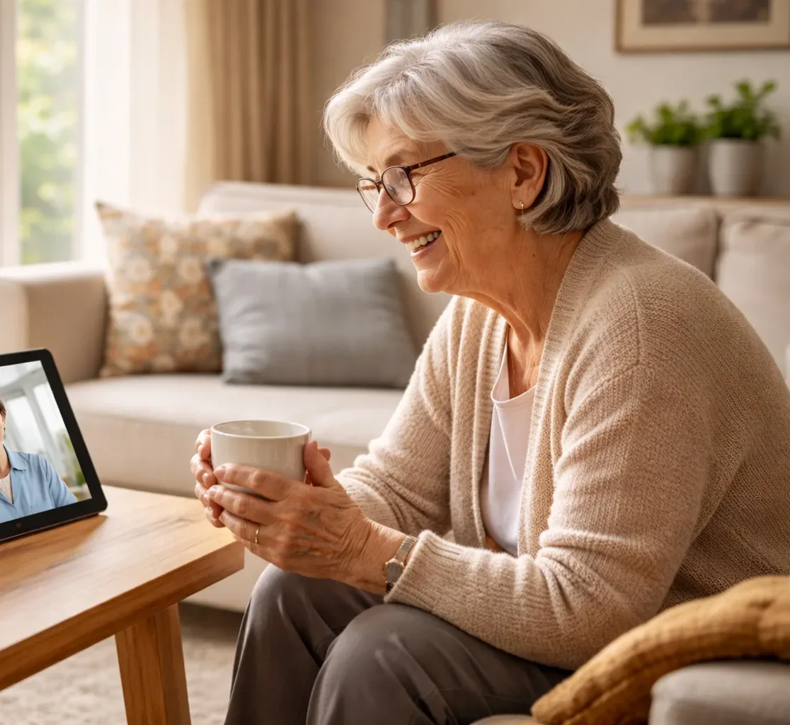 fysiotherapie thuis via beeldbellen met een gespecialiseerde fysiotherapeut van Cue2Walk