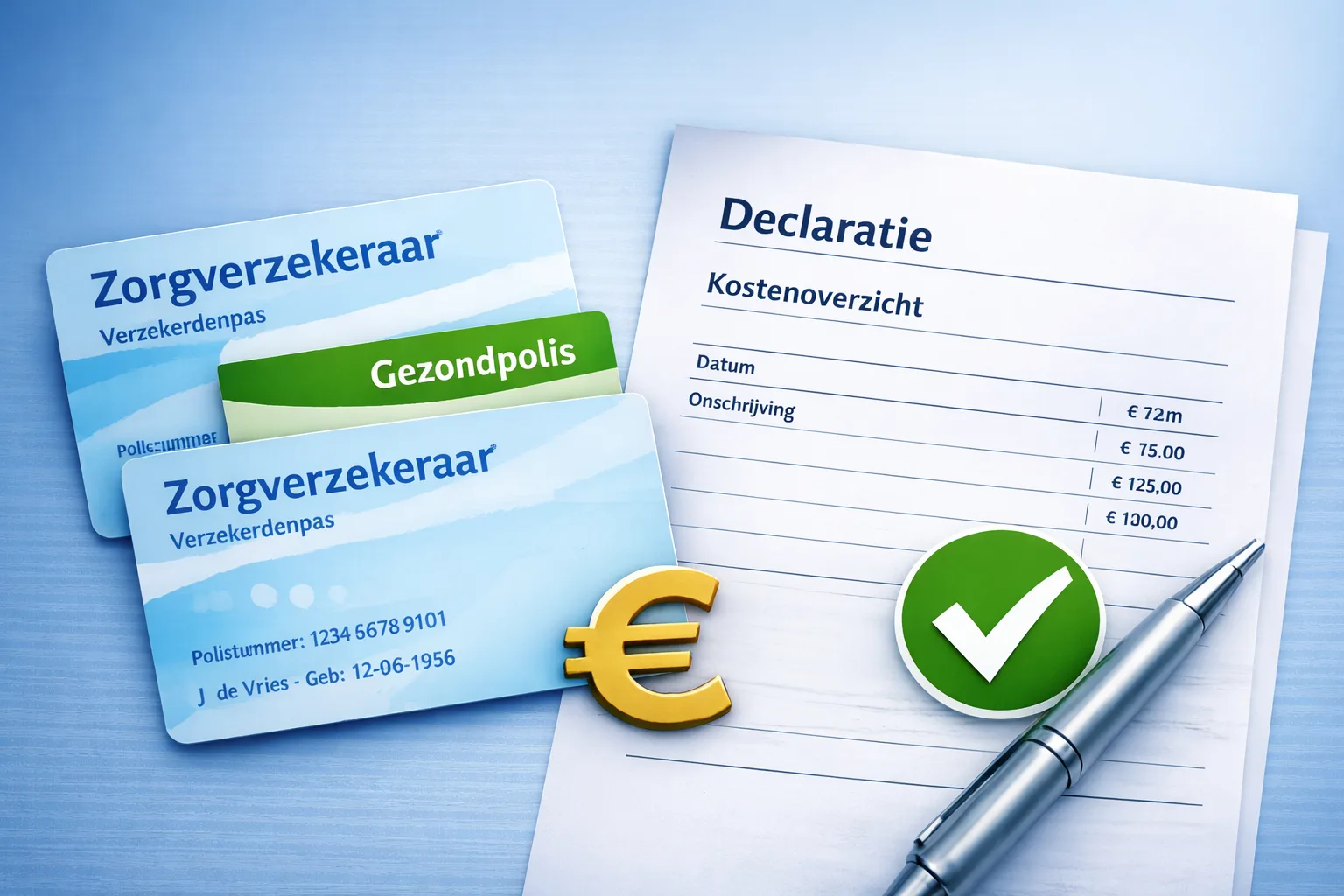 vergoeding fysiotherapie declaratie zorgverzekering